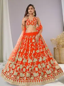 F Plus Fashion Net Semi-Stitched Lehenga Choli