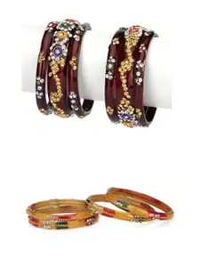 1ST TIME Women Set Of 2 Maroon Alloy Bangles