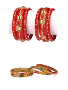 1ST TIME Set of 2 Red Glass Bangles