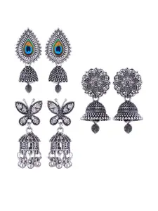 Sangria 3  oxidized Jhumka Earrings