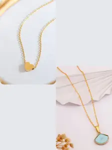 DressBerry Gold-Plated Feather Necklace