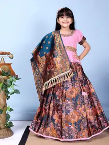 BAESD Girls Embroidered Sequinned Ready to Wear Lehenga & Blouse With Dupatta