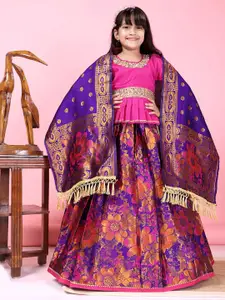 BAESD Girls Embroidered Sequinned Ready to Wear Lehenga & Blouse With Dupatta