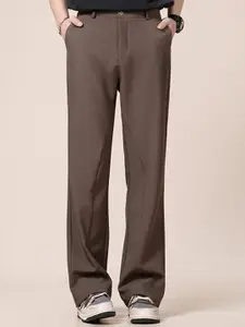 StyleCast x Revolte Men Straight Fit Mid-Rise Formal Trousers