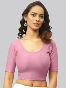 Fressia Fabrics Woven Design Round Neck Saree Blouse