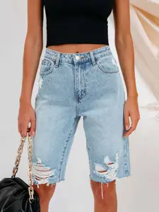 KPOP Women Mid-Rise Knee Length Shorts