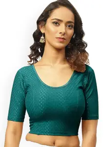 Fressia Fabrics Woven Design Round Neck Saree Blouse