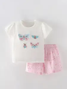 Xsole Girls Printed Short Sleeves T-shirt With Shorts