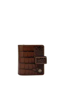 Da Milano Women Animal Textured Leather Two Fold Wallet