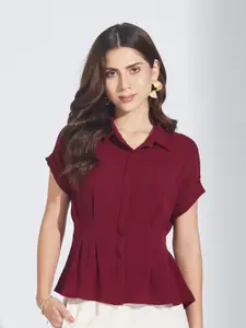 Latin Quarters Women Relaxed Fit Solid Spread Collar Casual Shirt