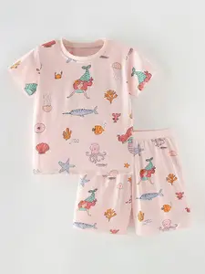 Xsole Girls Printed Short Sleeves T-shirt With Shorts