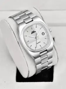 ON TIME OCTUS Men Brass Dial & Stainless Steel Straps Analogue Watch MT-827 SILVER