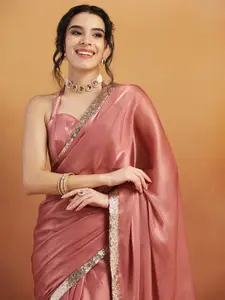 RACHNA Sequinned Satin Velvet Saree