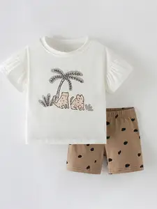 Xsole Girls Graphic Printed T-shirt With Shorts