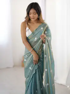 Saree mall Embellished Sequinned Tissue Sarees