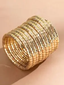 Sangria Set Of 2 Gold & Silver-Plated Spiral Bangles