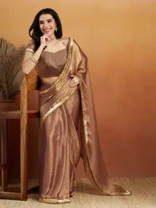 RACHNA Solid Embellished Saree