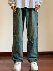 StyleCast Men Mid-Rise Wide Leg Medium Shade Jeans