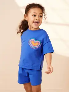 Xsole Girls Embroidered T-shirt With Shorts