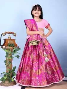 BAESD Girls Embroidered Sequinned Ready to Wear Lehenga & Blouse With Dupatta