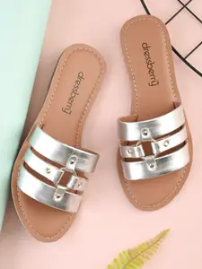 DressBerry Women Embellished Open Toe Flats