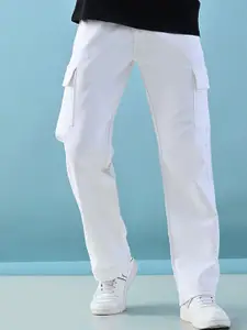 LINARIA Men Classic Baggy Fit Mid-Rise Stretchable Cargo Styles Jeans