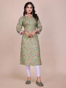 Anouk Women Floral Printed Festive Cotton Straight Kurta