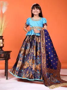 BAESD Girls Embroidered Sequinned Ready to Wear Lehenga & Blouse With Dupatta
