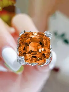 Jewels Galaxy Silver Plated Cubic Zirconia Stones Studded Finger Ring