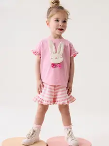 Xsole Girls Embellished T-shirt With Shorts