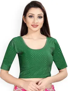 Fressia Fabrics Woven Design Round Neck Saree Blouse