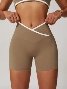 StyleCast Women Skinny Fit Mid-Rise Running Sports Shorts