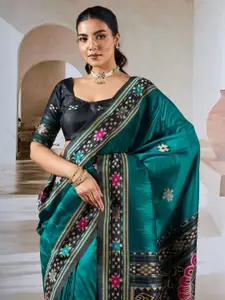 Saree mall Floral Printed Patola Sarees with Matching Blouse