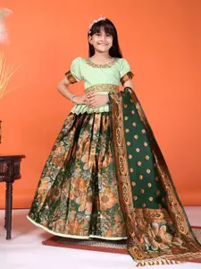 BAESD Girls Embroidered Sequinned Ready to Wear Lehenga & Blouse With Dupatta