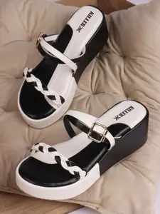 Killer Women Colourblocked Round Toe Wedge Sandals