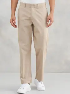 Fabindia Men Solid Straight Fit Mid-Rise Casual Chinos