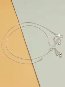 LeCalla Silver-Plated Artificial Stones and Beads Anklet