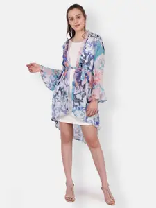 SCORPIUS Women Printed Longline Shrug