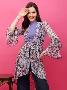 SCORPIUS Printed Longline Tie-Up Shrug