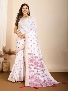 LeeliPeeri Designer Women Ethnic Motifs Printed Cotton Blend Saree