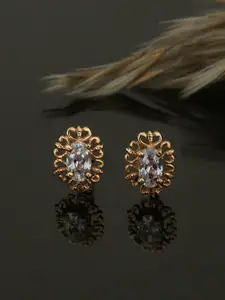 Anouk 925 Sterling Silver 18kt Rose Gold Plated CZ Oval Stud Earring