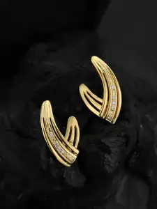 VANBELLE 925 Sterling Silver 18kt Gold Plated CZ Half Hoop Earring