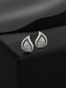 Anouk 925 Sterling Silver Rhodium Plated CZ Tear Drop Stud Earring