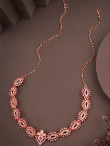 Anouk Pink Rose Gold-Plated Brass Necklace & Earrings