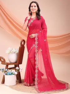 LeeliPeeri Designer Bandhani Printed Saree with Embroidered Border