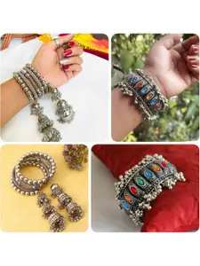 Sangria Set Of 2 Ghungroo Beaded Bangles