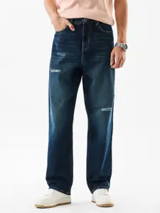 Snitch Men Relaxed Fit Mid-Rise Mildly Distressed Light Fade Jeans