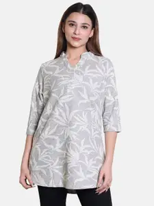 BAESD Printed V-Neck Pure Cotton Jacquard Kurti