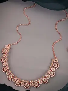 Anouk Green Rose Gold-Plated Brass Necklace & Earrings