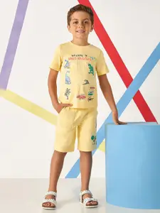 max Boys Printed Pure Cotton T-Shirt With Shorts